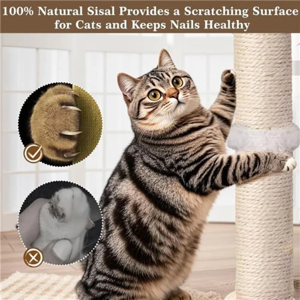 Cat Scratching Post Sisal Interactive Furniture Toys Cats Adults